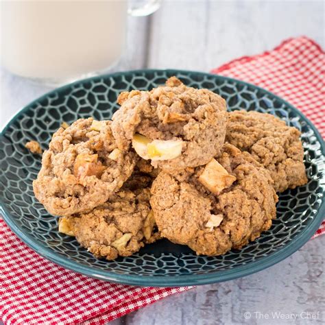 Cinnamon Apple Cookies with Oatmeal - The Weary Chef