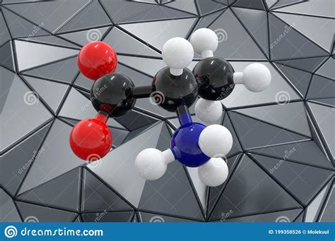 Alanine L-alanine, Ala, a Amino Acid Molecule. 3D Rendering Stock ...