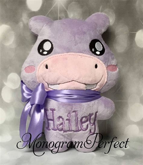 Purple / Pink Hippo Plush Stuffed Animal Soft Toy - Etsy