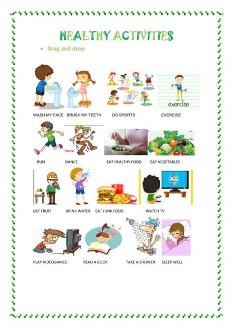 Healthy Activities worksheet | Healthy activities, Healthy habits ...