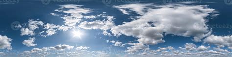 blue sky hdri 360 panorama with white beautiful clouds in seamless ...