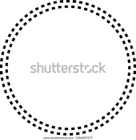 Dotted Line Circle Frame Vector Stock Vector (Royalty Free) 2396907277 ...