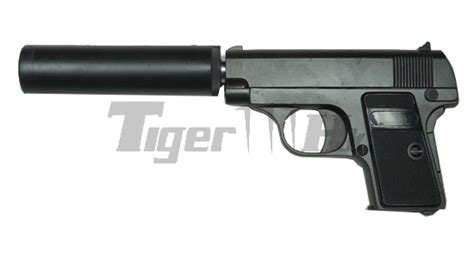 CAL-6mm ZINC Metal Spring gun Pistol with Silencer (G.1A) Airsoft ...