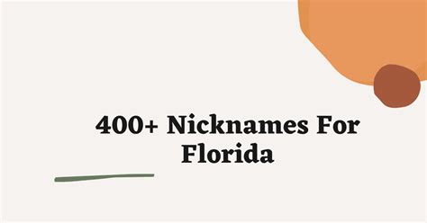 Florida Nicknames: 200+ Cute and Adorable Names