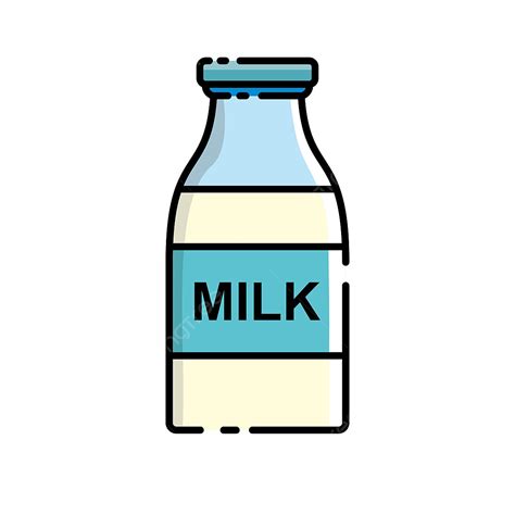 Milk Bottle Clipart Vector, Milk Bottle Vector Illustration With Filled ...