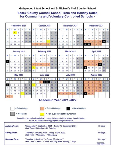 Term Dates – Galleywood Infant School