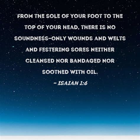 Isaiah 1:6 From the sole of your foot to the top of your head, there is ...