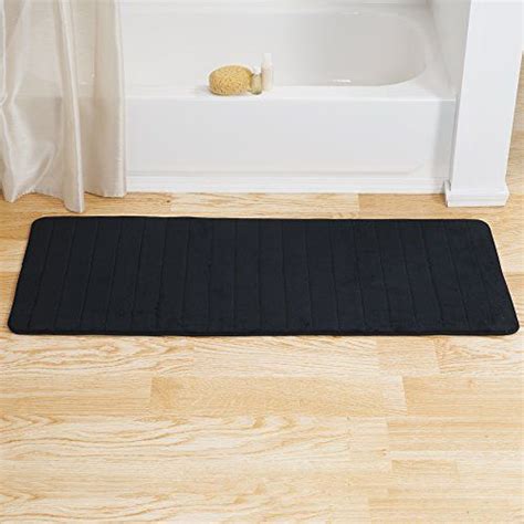 Bedford Home Memory Foam Striped Extra Long Bath Mat, 24 by 60 Extra ...