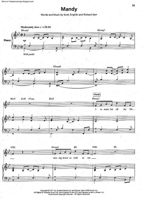 Mandy free sheet music by Barry Manilow | Pianoshelf