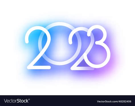 2023 blue and purple neon like sign on white Vector Image