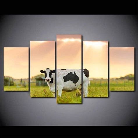 Cow Farm – Animal 5 Panel Canvas Art Wall Decor – Canvas Storm