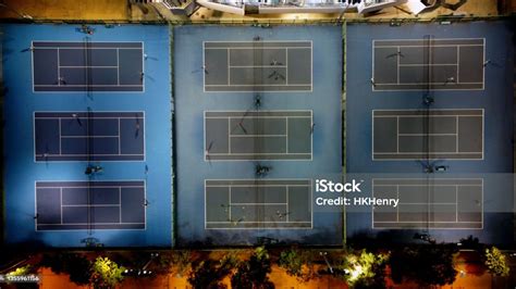 Aerial View Victoria Park Tennis Courtnight View Stock Photo - Download ...