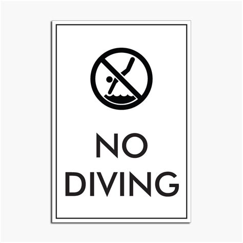 No Diving Sign - Rising Signs