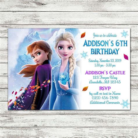 Frozen 2 Birthday Party Invite Digital File - Etsy | Frozen birthday ...