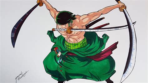 Drawing Roronoa Zoro From One Piece - YouTube