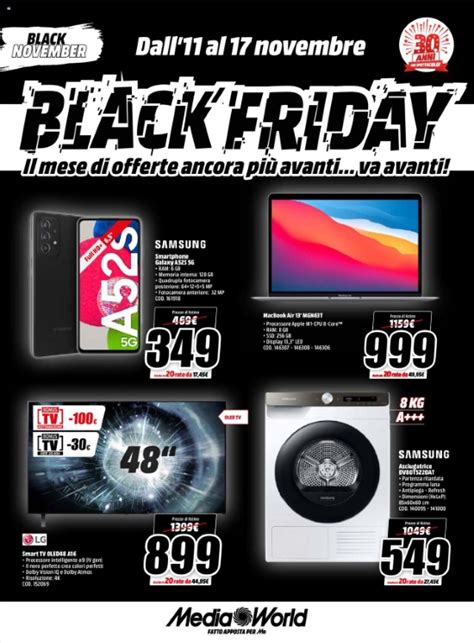 Volantino MediaWorld Black Friday dall'11/11 al 17/11/2021