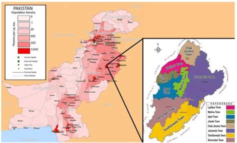 Geographical location of Faisalabad on Map of Pakistan. | Download ...