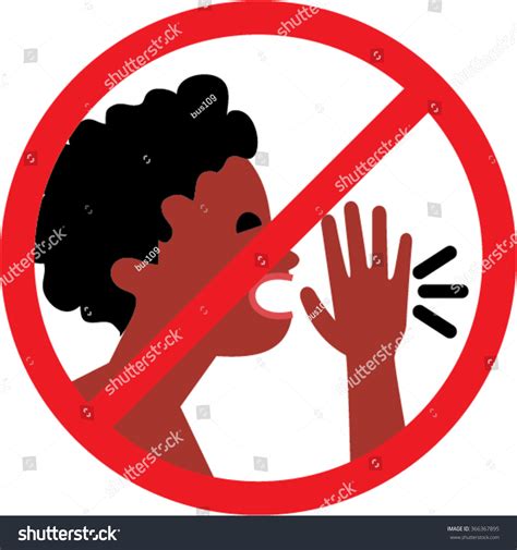 No Shout Icon Prohibition Shouting Sign: vector de stock (libre de ...