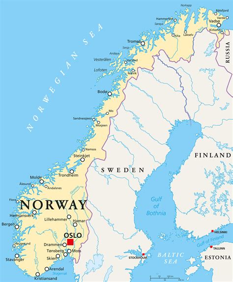 Norway Political Map By From Worlds Largest Map | Images and Photos finder