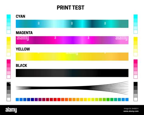 Print Test CMYK Calibration Illustration with Color Test for Cyan ...