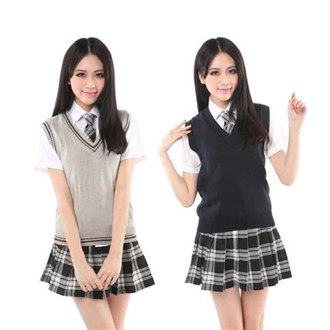 Japan Korea Vest Sweater Uniforms Girl ... | School uniform fashion ...