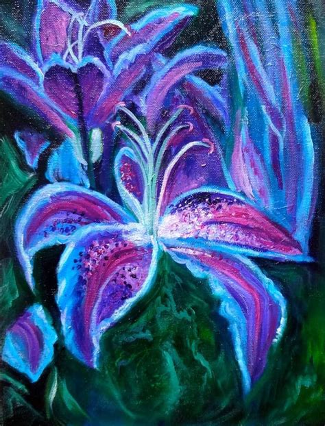 Stargazer Lily Painting in 2021 | Stargazer lily, Lily painting, Floral ...