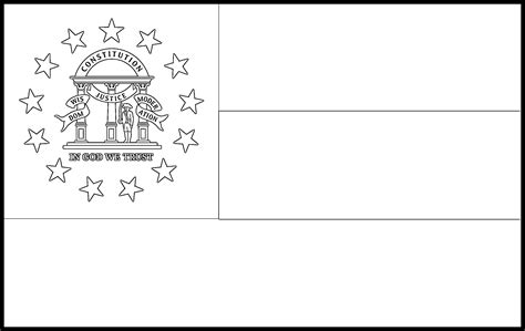 Georgia Flag Coloring Page