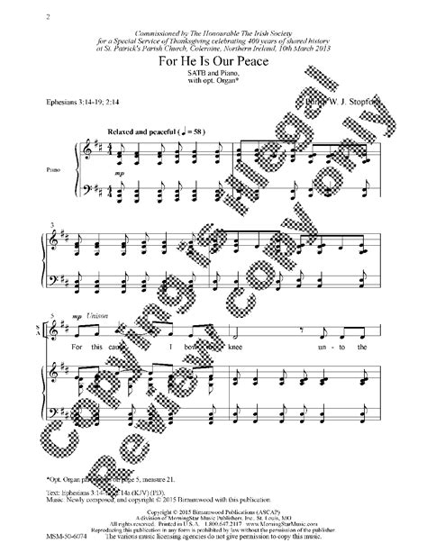 For He Is Our Peace (SATB with opt. Organ) b | J.W. Pepper Sheet Music