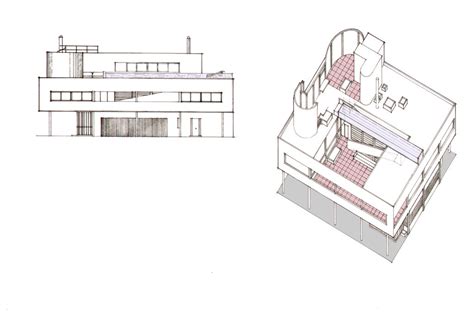 Villa Savoye Axonometric + Elevation Coloured | Brief: Make … | Flickr