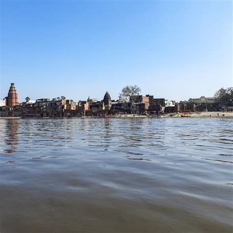 Yamuna River View from the Boat in the Day at Vrindavan, Krishna Temple ...