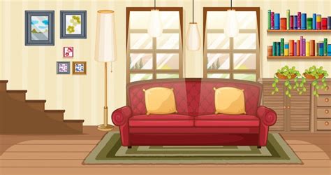 Free Vector | Living room background scene