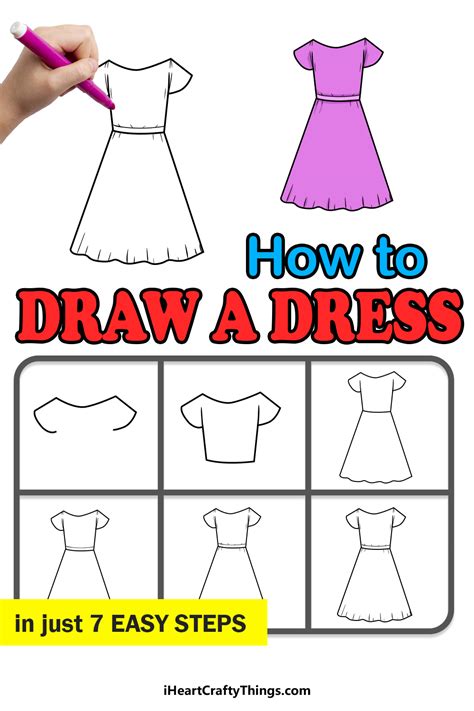 How To Draw A Dress Step By Step For Kids