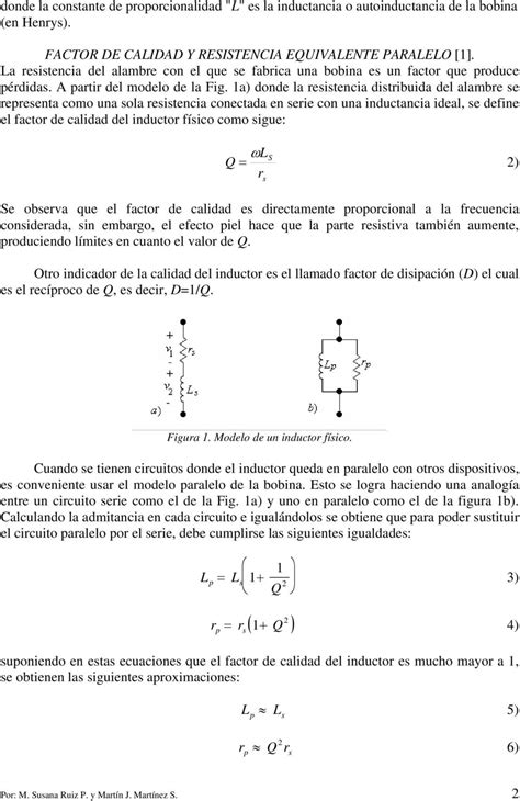 ☑ Factor De Calidad Q Inductor