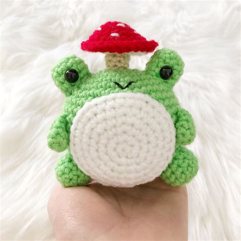 "Frog Mushroom Poppable Plushie Crochet Amigurumi -Cottage Core -Cute ...