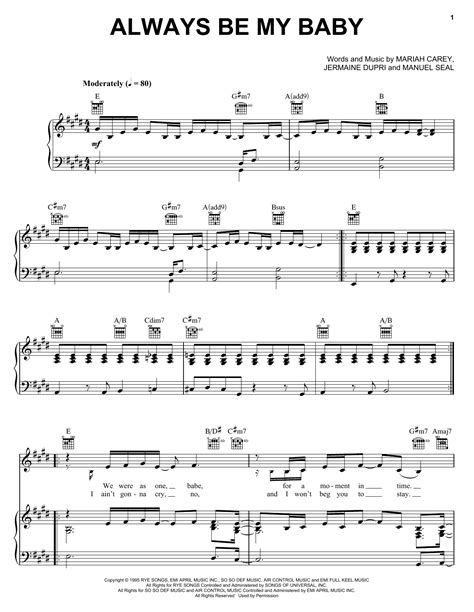 Always Be My Baby Sheet Music | Mariah Carey | Piano PlayAlong