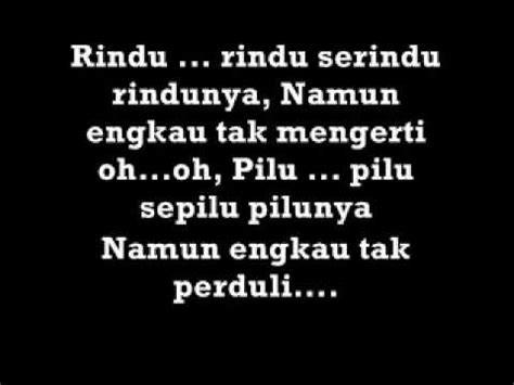 Lirik Lagu Rindu Serindu Rindunya