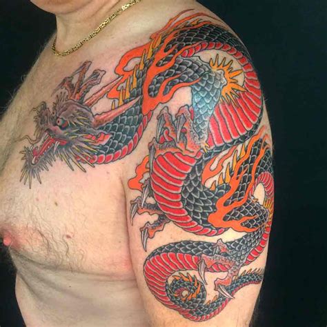 Chris Garver Tattoo Dragon Tattoo Yellow, Dragon Tattoo Chest, Dragon ...