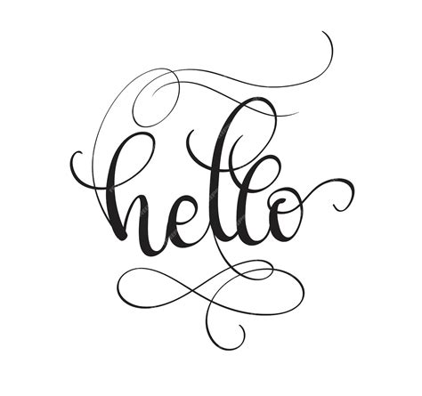 Premium Vector | Hello text isolated on white background calligraphy ...