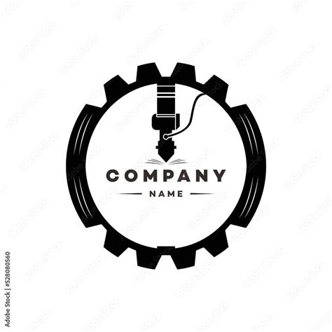 Set of Laser Cutting Machine Logo Design Icon Vector Illustration, CNC ...