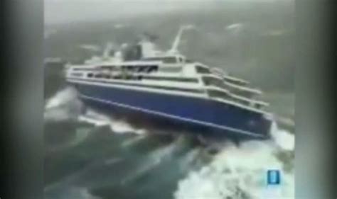 WATCH: Horrifying moment cruise ship battered by waves turns on its ...