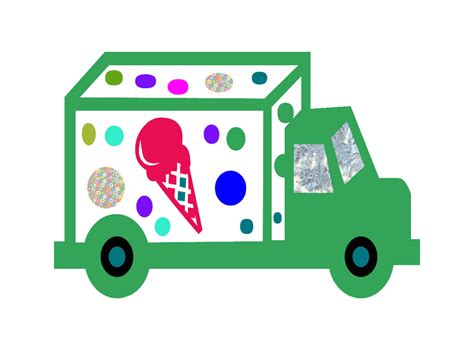 Green ice cream truck silhouette free image download