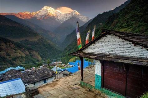 Another spectacular sunrise view of Annapurna South from Landruk ...