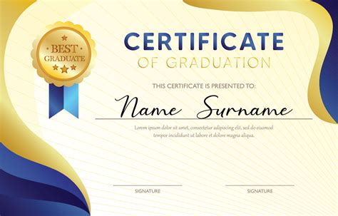 Certificate of Graduation Template 10999820 Vector Art at Vecteezy