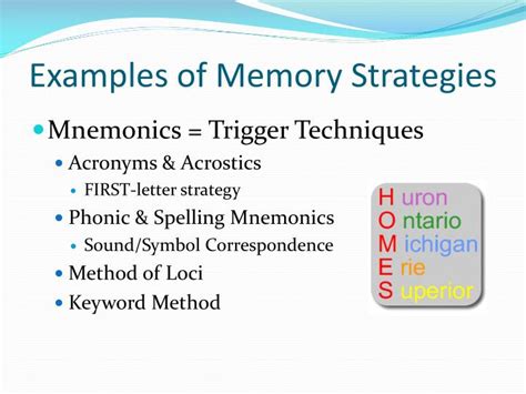 PPT - Memory Strategies & Mnemonic Devices PowerPoint Presentation - ID ...