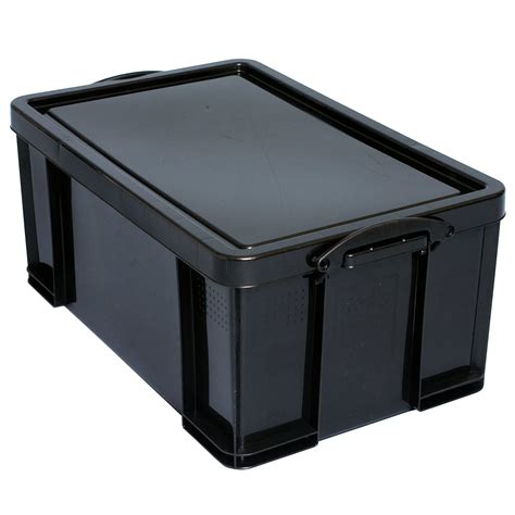 Really Useful Black 64L Plastic Storage Box | Departments | DIY at B&Q