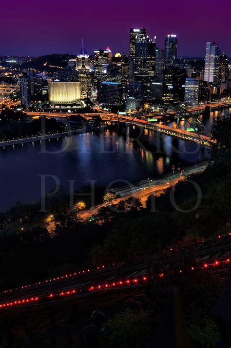 Pittsburgh at Night With Incline Lights #14327 | Dierks Photo Altoona