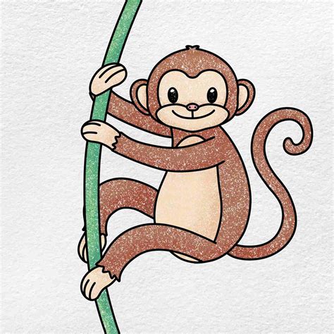 Monkey Easy Cartoon Drawings Monkey Drawing Cute Easy Drawings | Porn ...