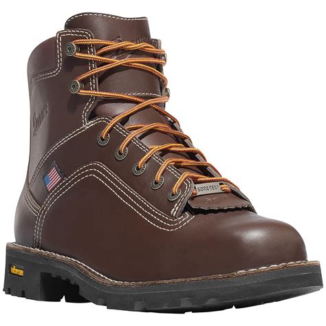 Men's Danner 6" Quarry USA GTX Waterproof Work Boots, Brown - 614605 ...