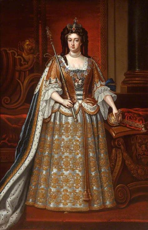 Queen Anne Stuart Of England, sister of Mary II, becomes Queen regent ...