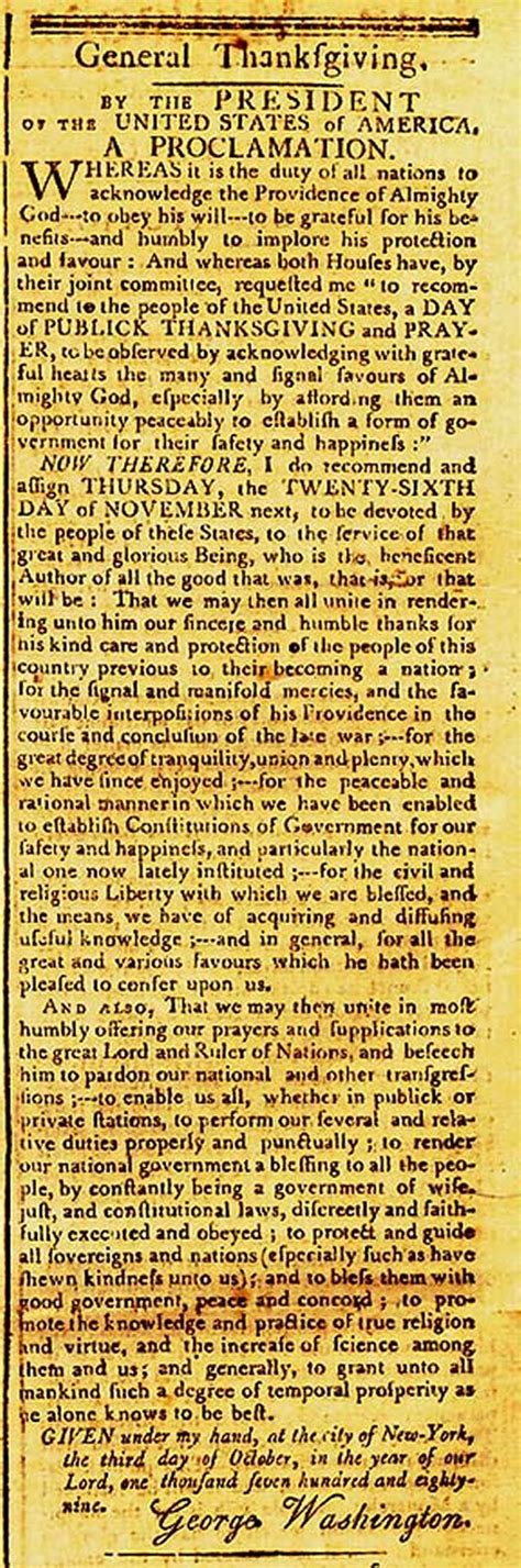 Washington's Thanksgiving Proclamation